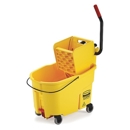 11 gal WaveBrake Side Press Mop Bucket and Wringer, Yellow, Polypropylene MPN:FG618688YEL