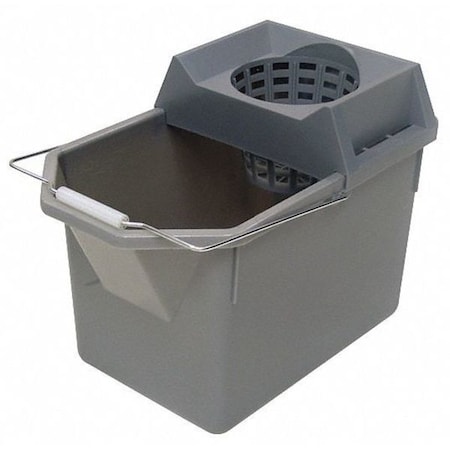 Mop Bucket and Wringer, Gray, Plastic MPN:FG619400STL
