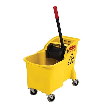 Mop Bucket and Wringer with Reverse Press, 7 3/4 gal gal Capacity, Yellow MPN:FG738000YEL
