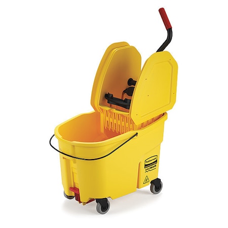 11 gal WaveBrake Down Press Mop Bucket and Wringer, Yellow, Polypropylene MPN:FG757688YEL