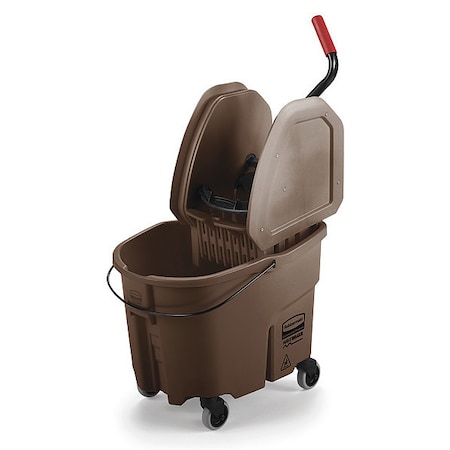 8 3/4 gal WaveBrake Down Press Mop Bucket and Wringer, Brown, Polypropylene MPN:FG757788BRN