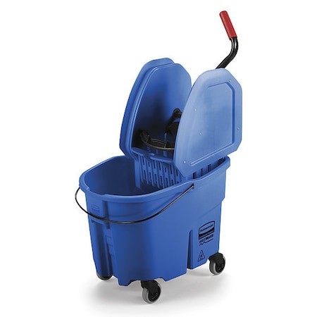 8 3/4 gal WaveBrake Down Press Mop Bucket and Wringer, Blue, Polypropylene MPN:FG757888BLUE