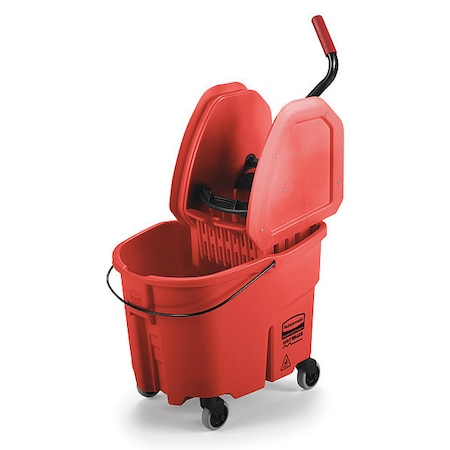 8 3/4 gal WaveBrake Down Press Mop Bucket and Wringer, Red, Polypropylene MPN:FG757888RED