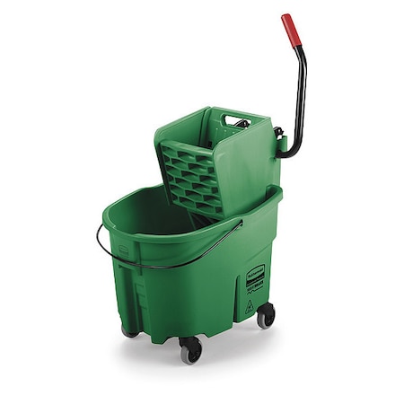 8 3/4 gal WaveBrake Side Press Mop Bucket and Wringer, Green, Polypropylene MPN:FG758888GRN