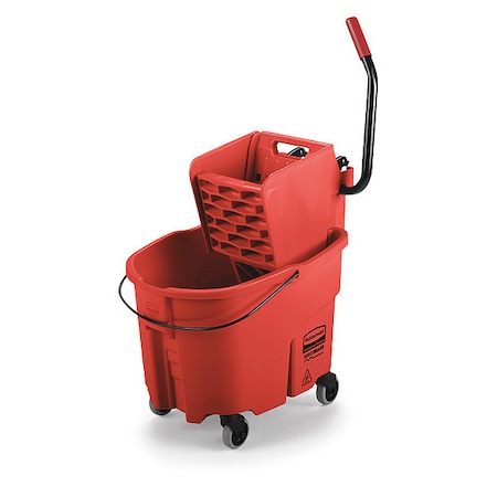 8 3/4 gal WaveBrake Side Press Mop Bucket and Wringer, Red, Polypropylene MPN:FG758888RED