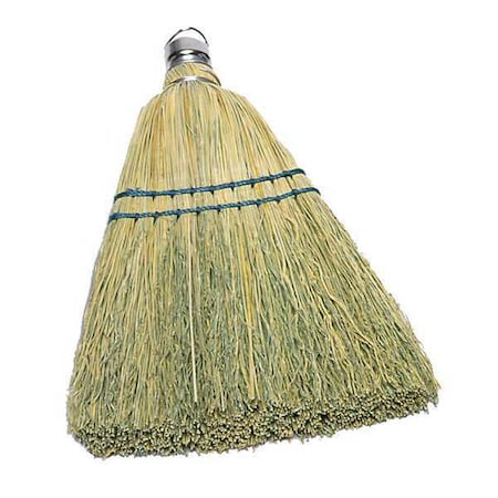 7 1/2 in Sweep Face Corn Broom, Stiff, Natural, Yellow MPN:FG9B5500YEL