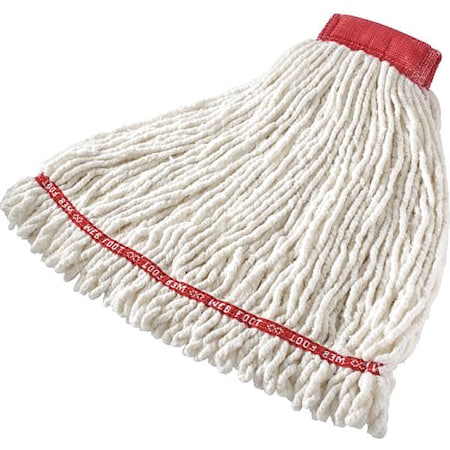 Web Foot Mop, Slide On Connection, Looped-End, White, Cotton/Synthetic MPN:FGA21306WH00