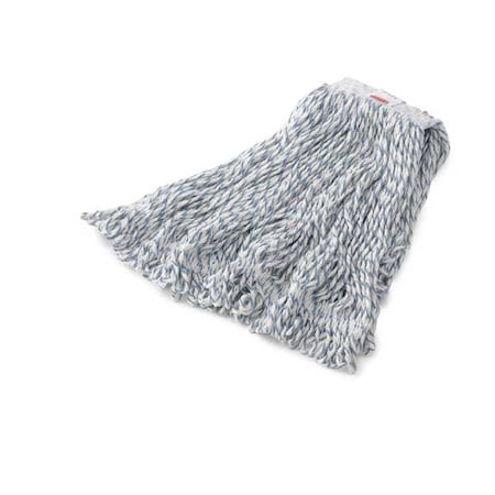 1 in String Wet Mop, 16 oz Dry Wt, Side Gate Connection, Looped-End, Blue/White, Cotton/Synthetic MPN:FGA41206WH00