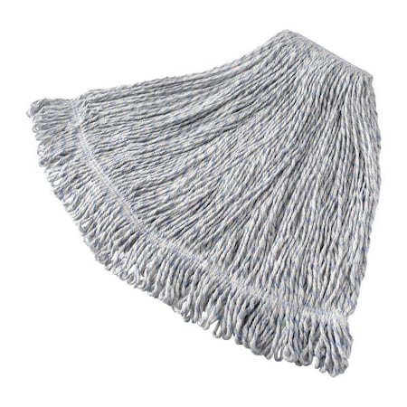 1 in String Wet Mop, 28 oz Dry Wt, Slide On Connection, Looped-End, Blue/White, Cotton/Synthetic MPN:FGA41306WH00
