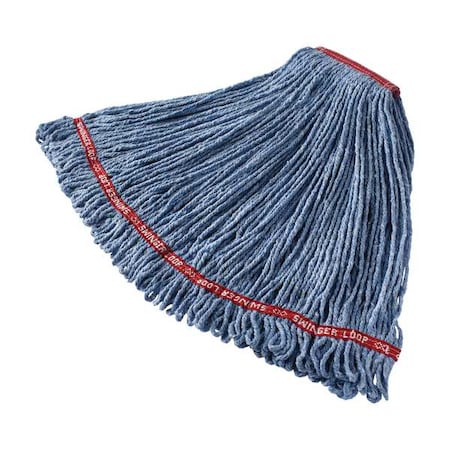 1 in String Wet Mop, 28 oz Dry Wt, Slide On Connection, Looped-End, Blue, Cotton/Synthetic MPN:FGC11306BL00