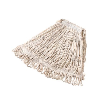 1 in String Wet Mop, 16 oz Dry Wt, Slide On Connection, Looped-End, White, Cotton, PK6 MPN:FGD11206WH00