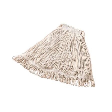 1 in String Wet Mop, 18 oz Dry Wt, Slide On Connection, Looped-End, White, Cotton, PK6 MPN:FGD11306WH00