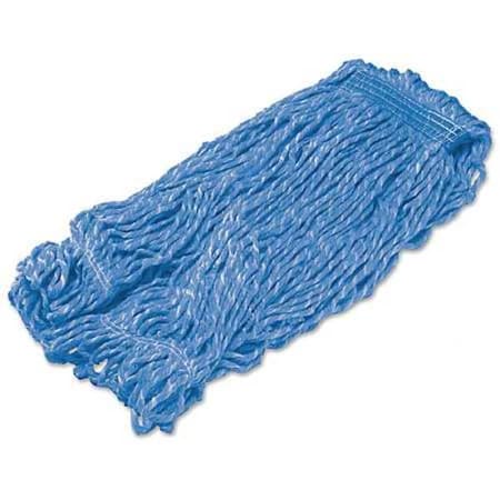 1 in String Wet Mop, 18 oz Dry Wt, Slide On Connection, Looped-End, Blue, Cotton/Synthetic MPN:FGD21306BL00