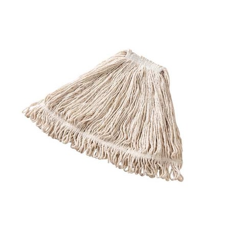 1 in String Wet Mop, 18 oz Dry Wt, Side Gate Connection, Looped-End, White, Cotton/Synthetic MPN:FGD21306WH00