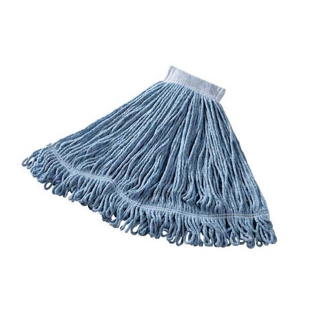 5 in String Wet Mop, 18 oz Dry Wt, Side Gate Connection, Looped-End, Blue, Cotton/Synthetic MPN:FGD25306BL00