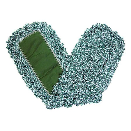 36 in L Dust Mop, Slide On Connection, Looped-End, Green, Microfiber, FGJ85500GR00 MPN:FGJ85500GR00