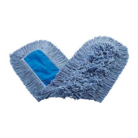 36 in L Flat Dust Mop, Slide On Connection, Cut-End, Blue, Cotton MPN:FGK15500BL00