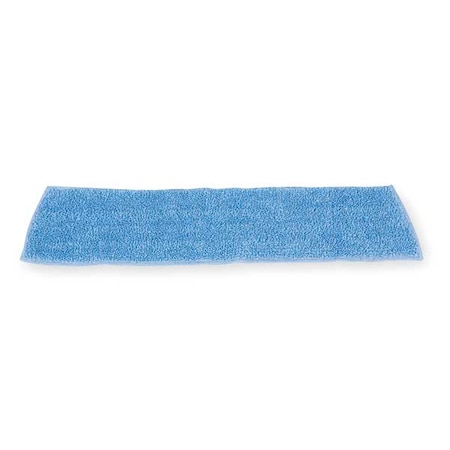 18 in L Flat Mop Pad, 0.75 oz Dry Wt, Hook-and-Loop Connection, Blue, Microfiber MPN:FGQ40920BL00