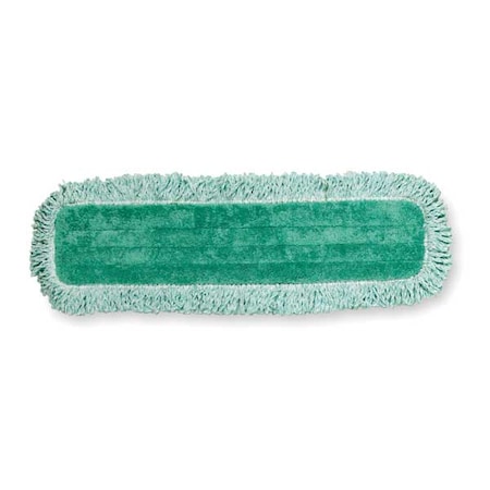 24 in L Dust Mop, Hook-and-Loop Connection, Fringe End, Green, Microfiber MPN:FGQ42600GR00