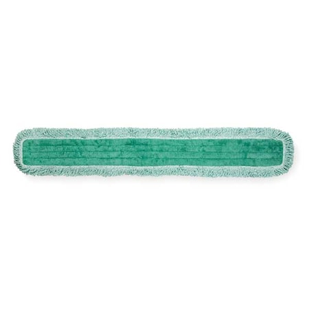 48 in L Dust Mop, Hook-and-Loop Connection, Fringe End, Green, Microfiber MPN:FGQ44900GR00