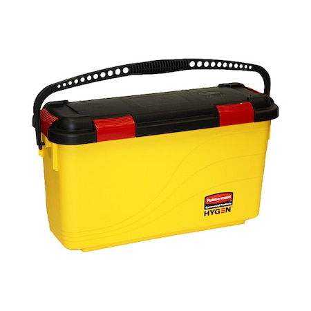 1 gal Rectangular Charging Bucket with Lid, 12 13/64 in H, Yellow, Plastic MPN:FGQ95088YEL