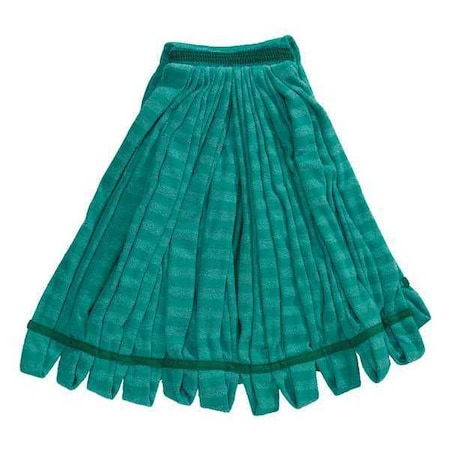 1 in Tube Wet Mop, 22 oz Dry Wt, Slide On Connection, Looped-End, Green, Microfiber MPN:FGT81206GR00