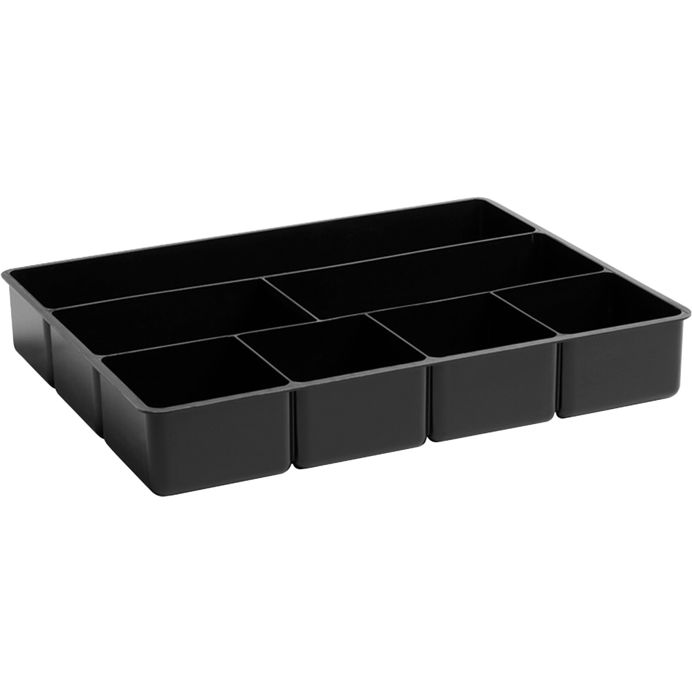 Rubbermaid Director Plastic 7-Compartment Storage Drawer Organizer Tray  2 6/16in  16in x 12in  Black MPN:11906ROS