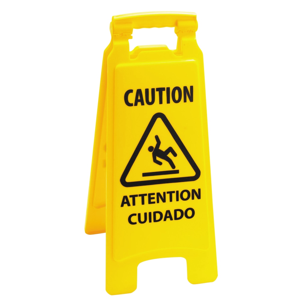 Boardwalk Caution Safety Sign For Wet Floors, 2-Sided, 26inH x 10inW x 2inD, Yellow MPN:3485217
