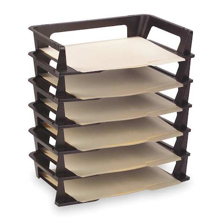 File Holder, Black, Plastic, 9 in W, 15 15/64 in L, 2 3/4 in H, 9.1