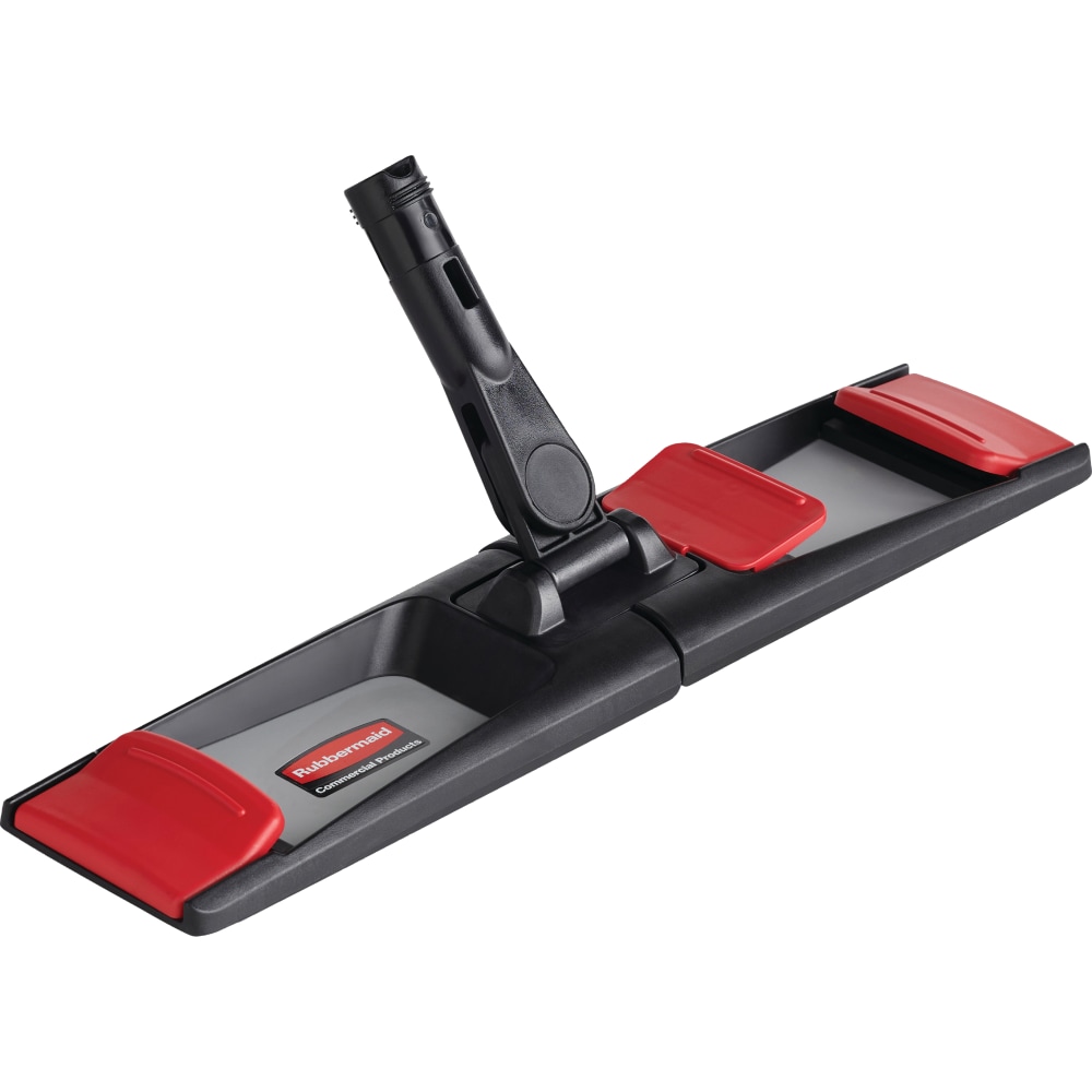 Rubbermaid Commercial Plastic Flat Mop Frame, 18-1/4in x 4in, Black/Gray/Red MPN:2132428