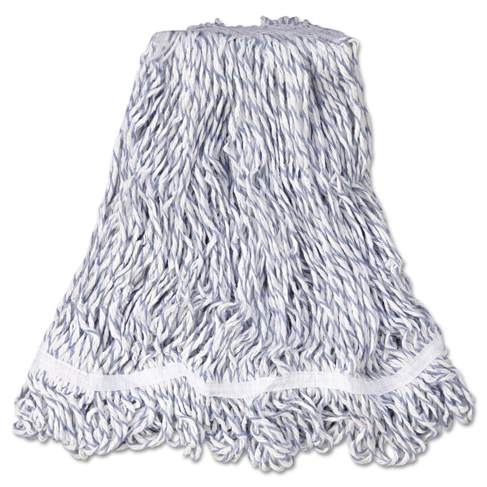 Rubbermaid Commercial Web Foot Finish Mop, White, Med, Cotton/Synthetic, 1in. White Headband, 6/Carton MPN:FGA41206WH00