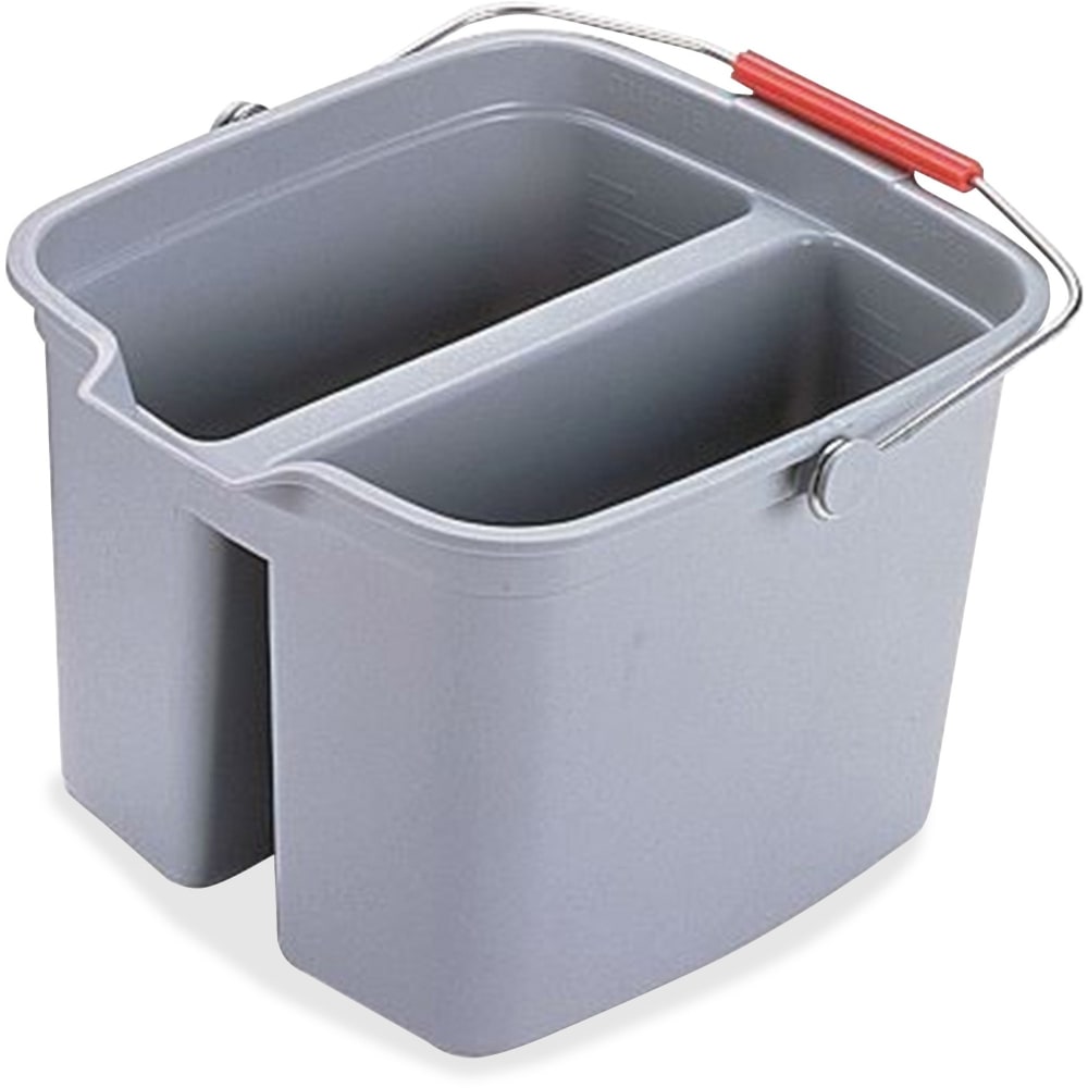Rubbermaid Commercial Double Pail - 4.25 gal - Sturdy Handle - 10.1in x 13.9in - Plastic - Gray - 6 / Carton MPN:RCP261700GYCT