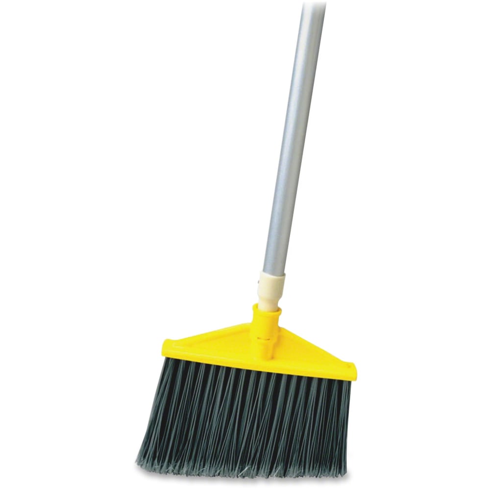 Rubbermaid Commercial Aluminum Handle Angle Broom - Polypropylene Bristle - 56in Handle x 1in Handle Diameter - Aluminum Handle - Gray - 6 / Carton MPN:RCP638500GRACT