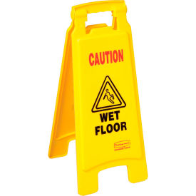Rubbermaid® 6112-77 Floor Sign 2 Sided - Caution Wet Floor FG611277YEL