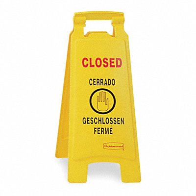 Closed Floor Sign Yellow HDPE 25 in H MPN:FG611278YEL