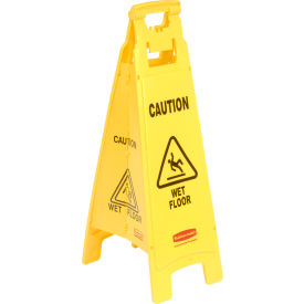 Rubbermaid® 6114-77 Wet Floor Sign 4-Sided Yellow FG611477YEL