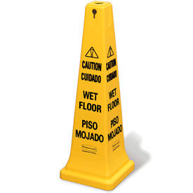 Rubbermaid® 6276-77 4-Sided Multi-Lingual Wet Floor Caution Safety Cone 36