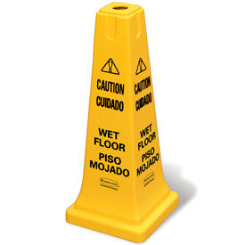 Rubbermaid® 6277-77 4-Sided Multi-Lingual Caution/Wet Floor Safety Cone 25-5/8