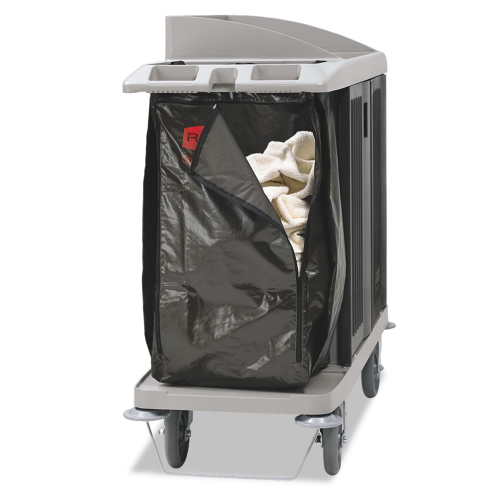Rubbermaid Commercial Zippered Vinyl Cleaning Cart Bag for Rubbermaid Commercial 6189, 6190, 6191, 6192, 9T19, 25 gal, 17in x 10.5in x 33in, Brown MPN:1966885