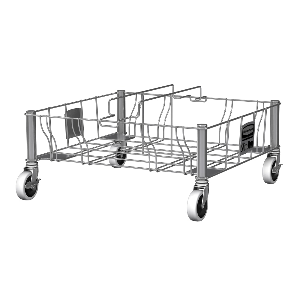Rubbermaid Vented Slim Jim Stainless Steel Dolly, Double, 9inH MPN:1956191