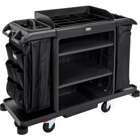 Rubbermaid® Full Size Housekeeping Cart with Accessory Bundle Black 2202527
