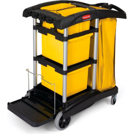 Rubbermaid® Microfiber Janitor Cart Black 9T73 FG9T7300BLA
