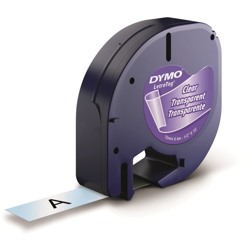 DYMO LetraTag Labelmaker Plastic Labels, 1/2inW x 13L, Clear, Pack Of 6 MPN:2050824