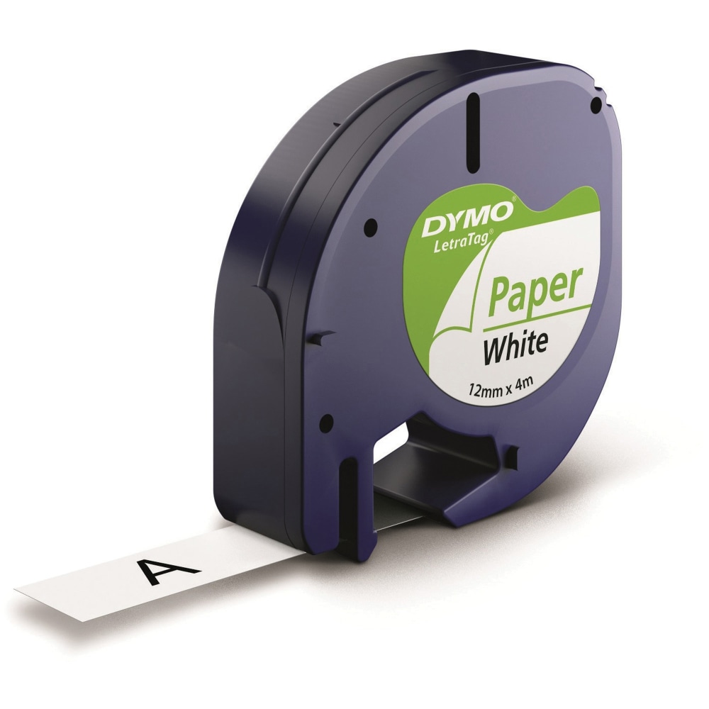 DYMO LetraTag Labelmaker Paper Labels, 1/2in x 13ft, White, Pack Of 6 Rolls MPN:2050826