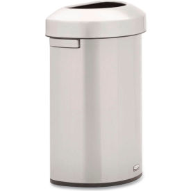 Rubbermaid Commercial Products Refine 16G/60L Half Round Waste Container Stainless Steel 2147550