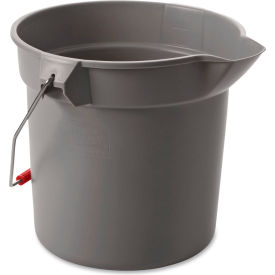 Rubbermaid® Commercial BRUTE Round Utility Pail 10 qt Plastic Gray 10.5