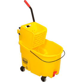 Rubbermaid WaveBrake® 2.0 Mop Bucket & Wringer Combo w/Side Pressure - 44 Qt. FG618688YEL