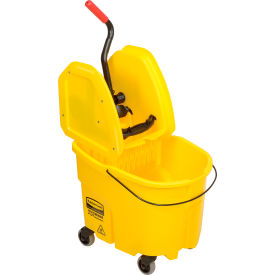Rubbermaid WaveBrake® 2.0 Mop Bucket & Wringer Combo w/Down Press 35 Qt. FG757788YEL FG757788YEL