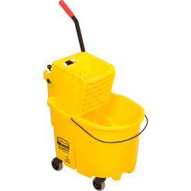 Rubbermaid WaveBrake® 2.0 Mop Bucket & Wringer Combo w/Side Press 26-35 Qt. 7580-88 FG758088YEL