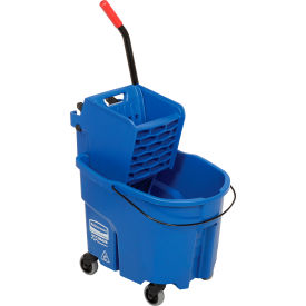 Rubbermaid WaveBrake® 2.0 Side Press Mop Bucket & Wringer Combo 26-35 Qt. - Blue FG758888BLUE